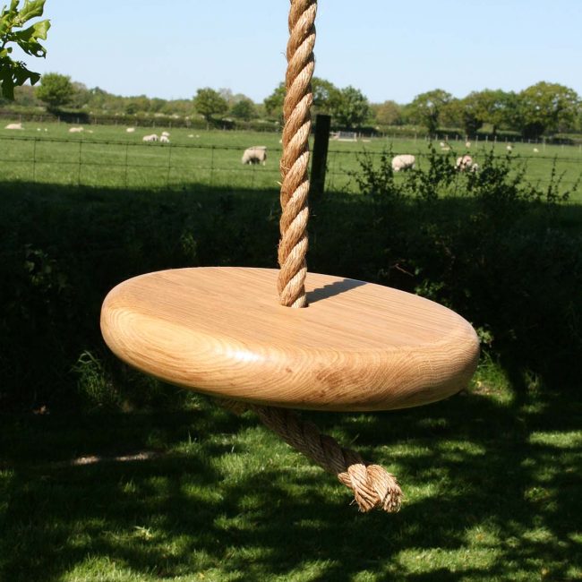 Round Oak Swing - handmade tree swing - garden swing